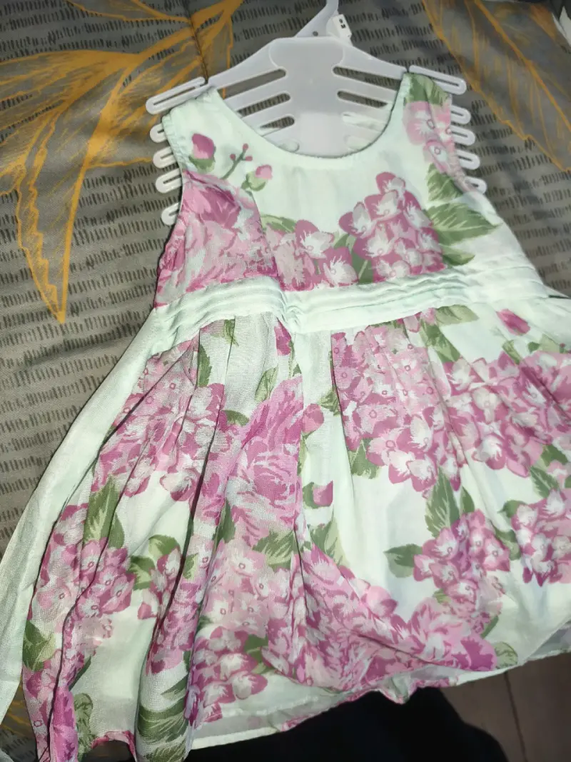 Vestido limonada floral para niña 18 meses chaleco