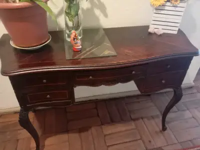 Mesa consola de madera vintage - miniatura 1