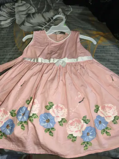 Vestido rosado con flores marca limonada 24 meses - miniatura 2
