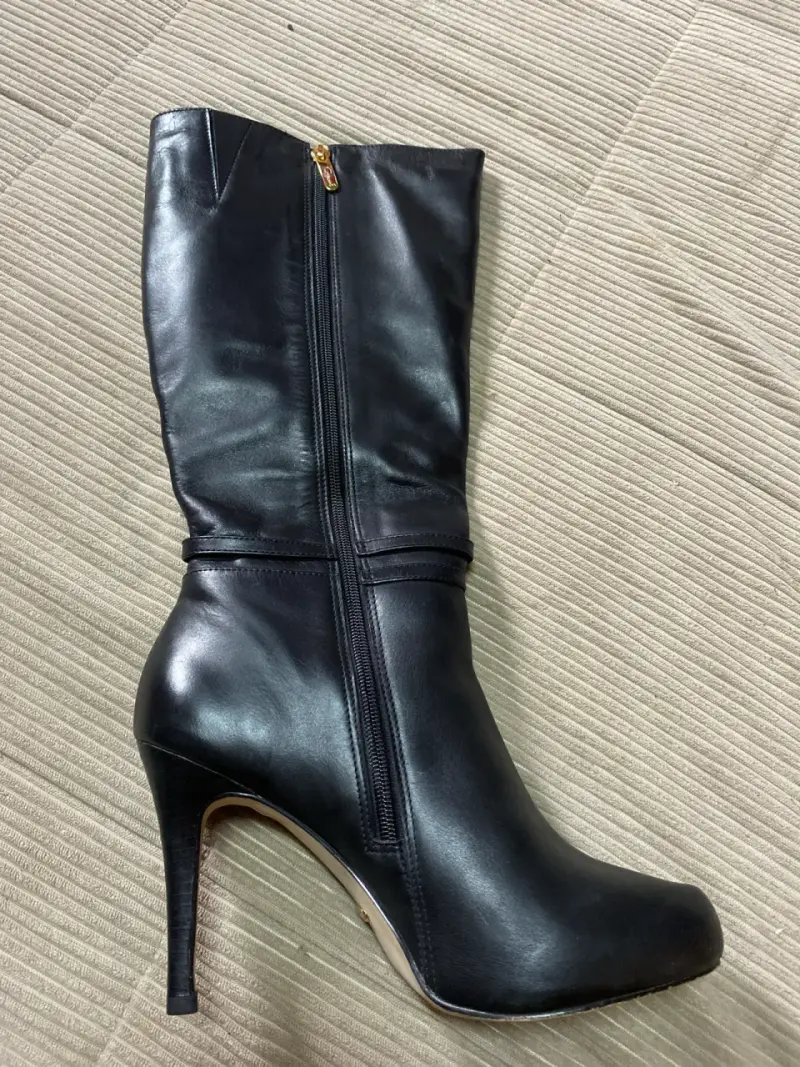 Bota negra de cuero elegante Gacel - 2