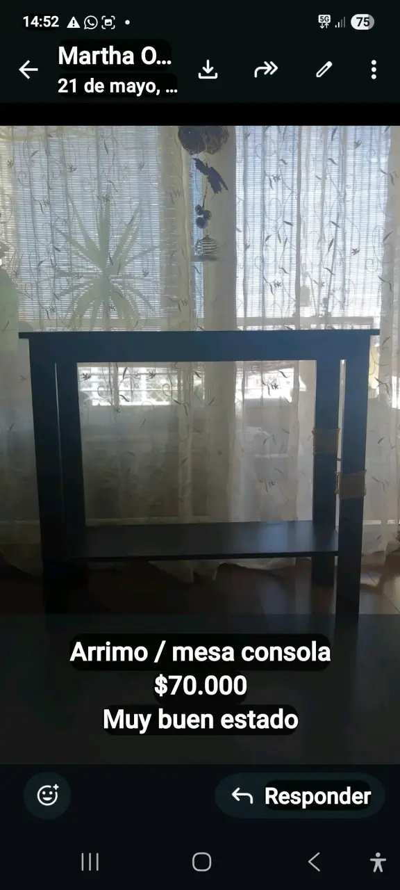 Mesa consola de madera