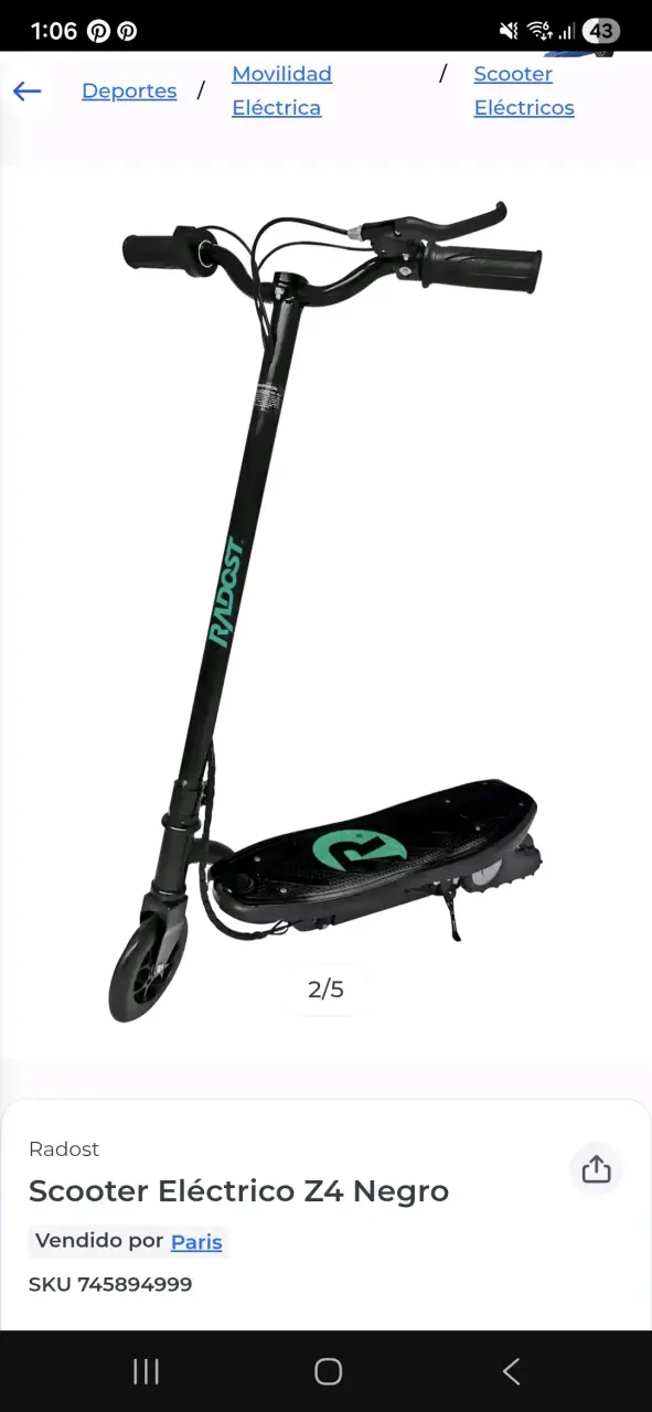 Scooter Eléctrico Radost Z4 Negro - 1
