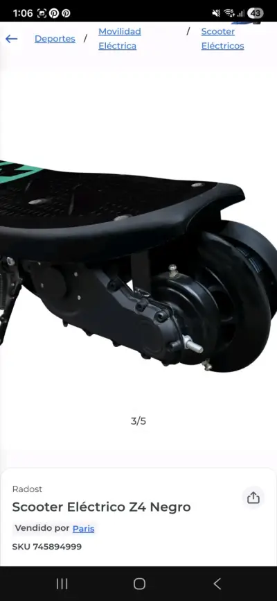 Scooter Eléctrico Radost Z4 Negro - miniatura 2