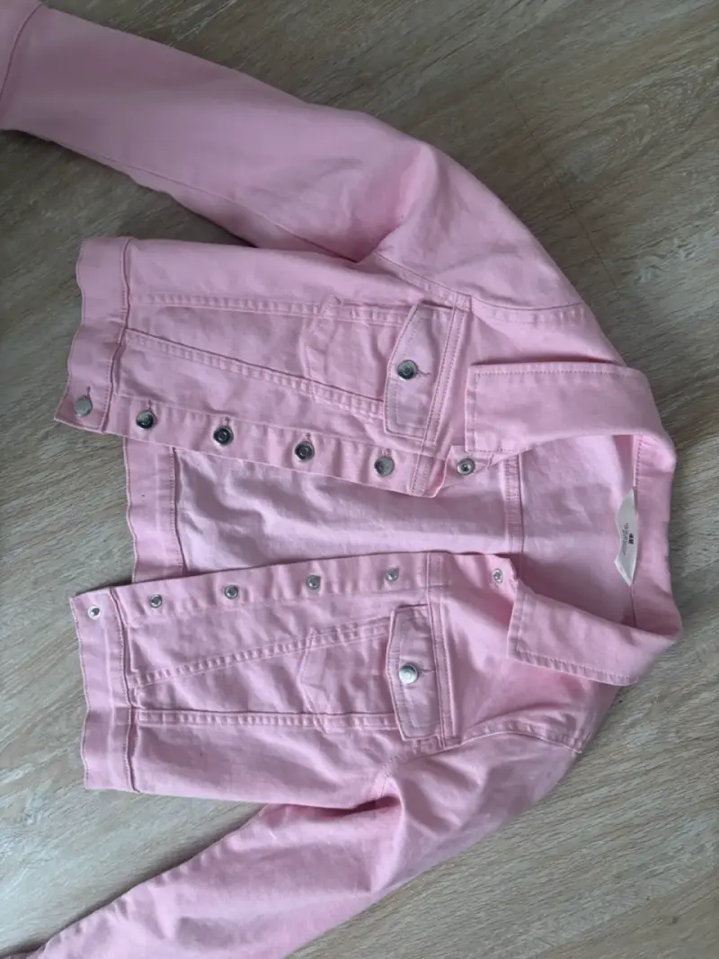 Chaqueta h&m de mezclilla rosada - 1
