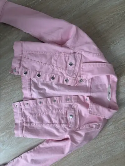 Chaqueta h&m de mezclilla rosada - miniatura 1