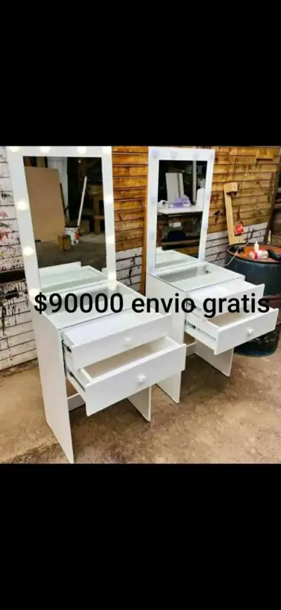 Tocador blanco con luces - miniatura 3