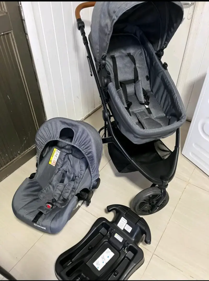 Coche de bebé 3 en 1 gris - 2