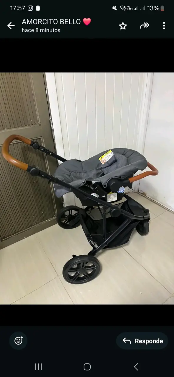 Coche de bebé 3 en 1 gris - 4