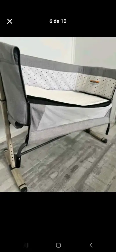Cuna colecho gris Infanti + colchon antirreflujo - miniatura 2
