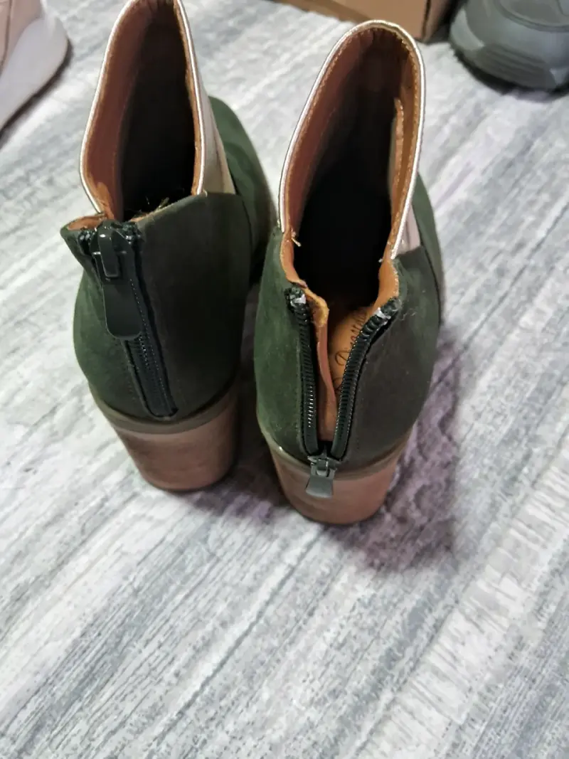 Botines verde militar y dorados - 2