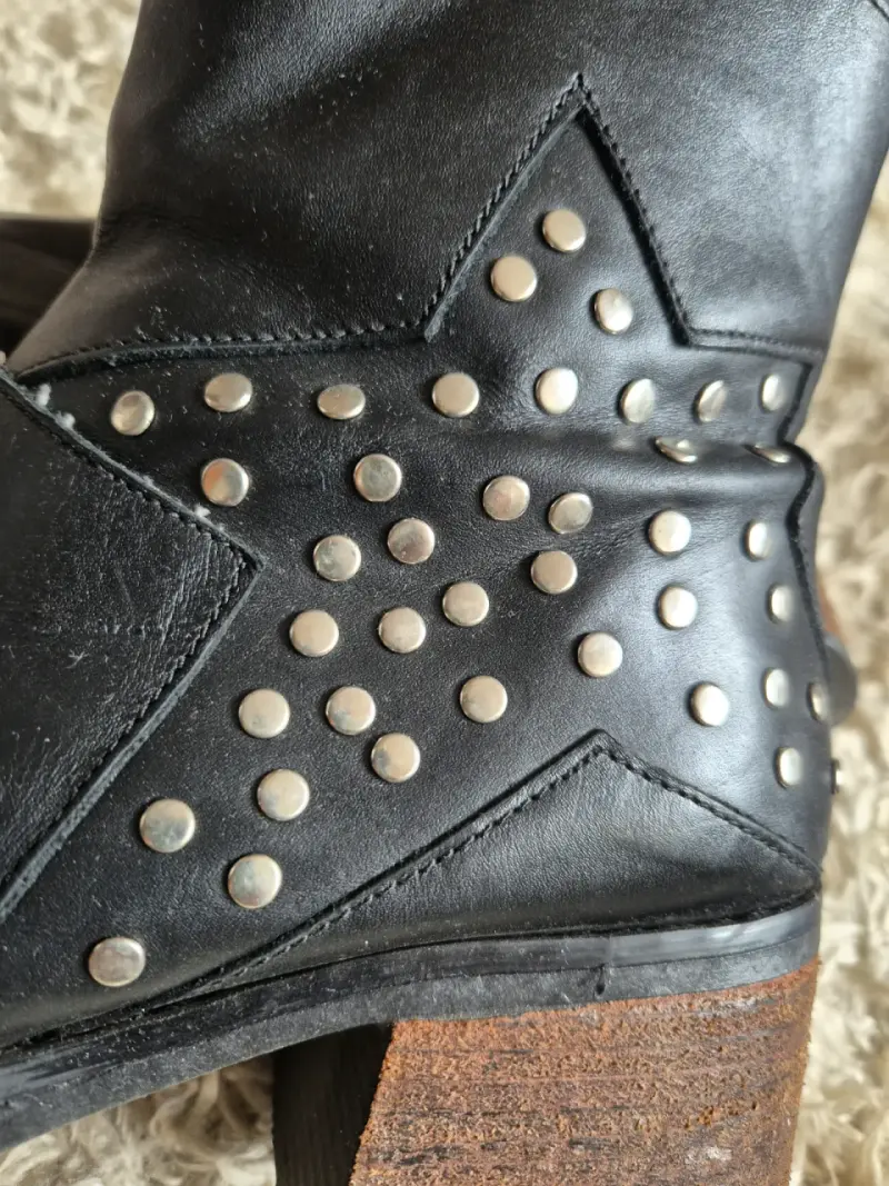 Botines negros de cuero con cierre lateral teral - 2
