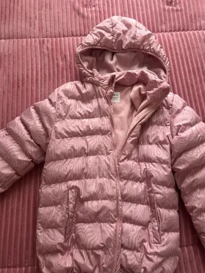 Chaqueta rosada acolchada con capucha - miniatura 1