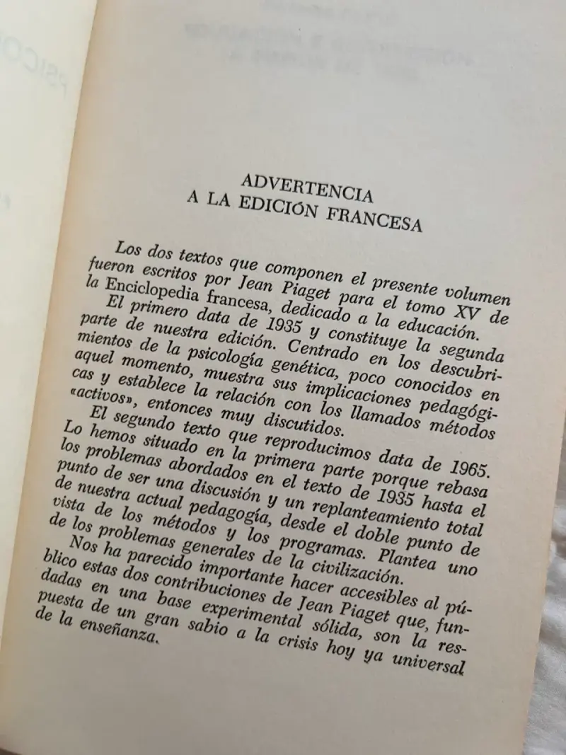 Libro Psicología y Pedagogía de Jean Piaget - 3