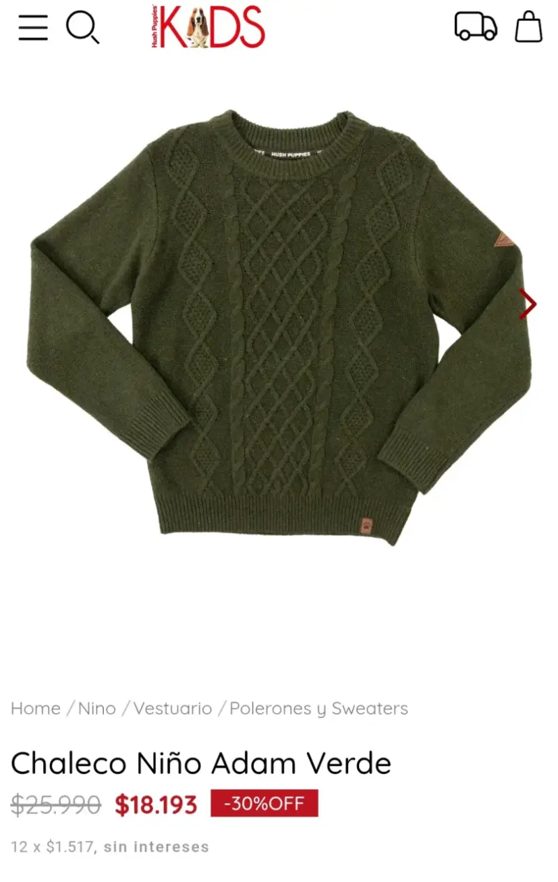Suéter ADAM verde Hush Puppies niños - 2