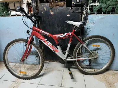 Bicicleta Opaltech roja y plateada - miniatura 1