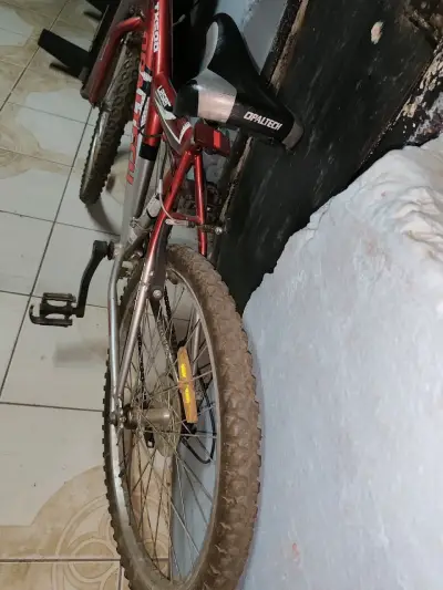 Bicicleta Opaltech roja y plateada - miniatura 2