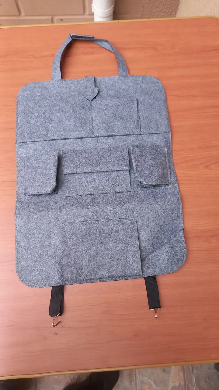 Organizador de asiento de auto gris - 3