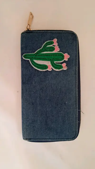 Billetera de tela con cactus - miniatura 1