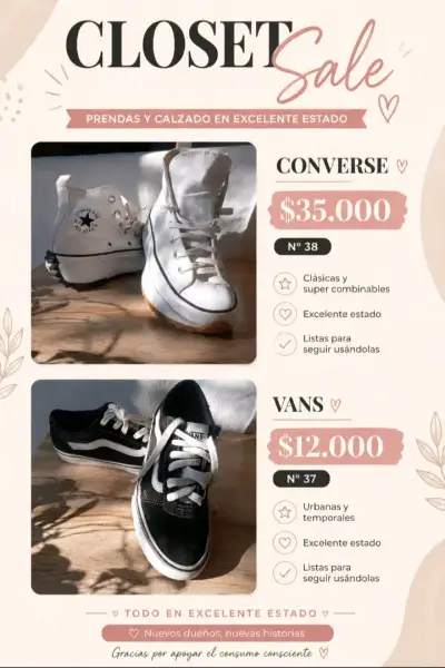 Zapatillas Converse/Vans - miniatura 1