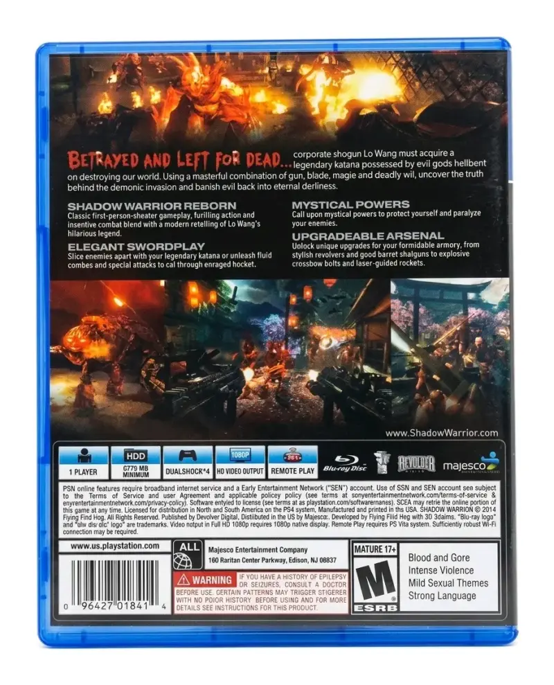 Juego PS4 Shadow Warrior 18+ - 2