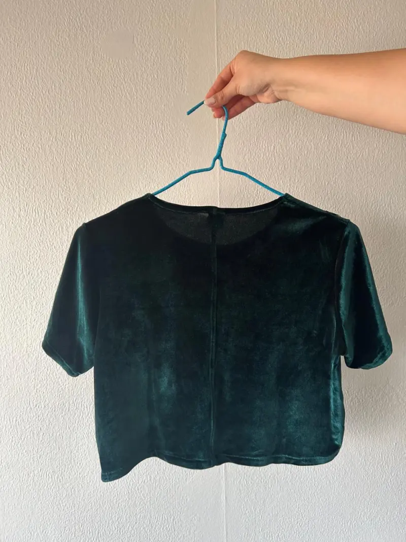 Polera de terciopelo verde - 2