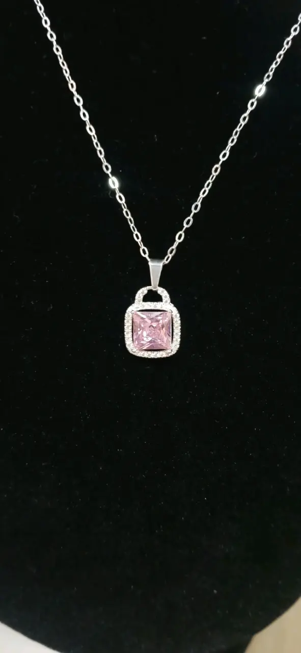 Collar con dije brillante de plata 925 - 2