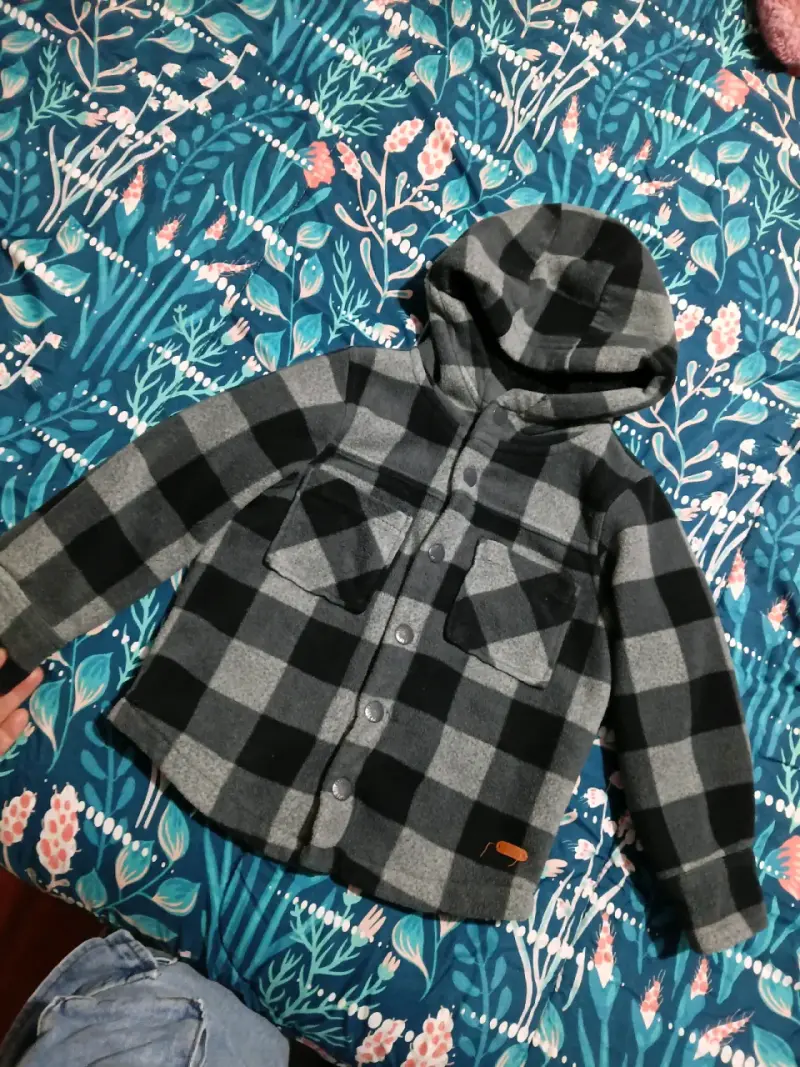 Chaqueta a cuadros gris para niño - 1