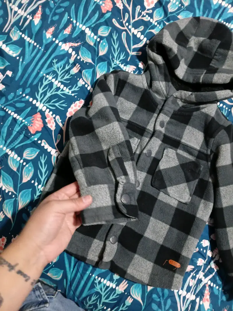 Chaqueta a cuadros gris para niño - 2