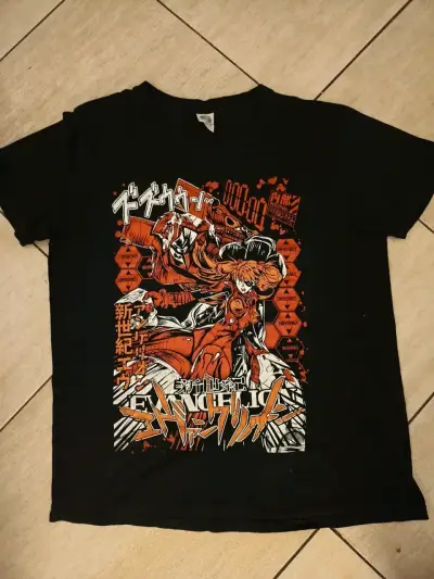 Polera negra Eva 02 Neon Genesis Evangelion - miniatura 1