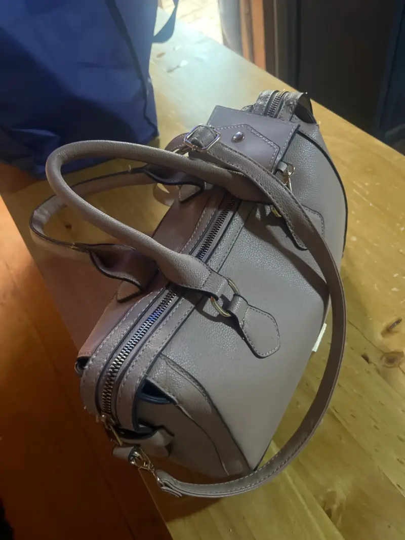Cartera de cuero gris - 4