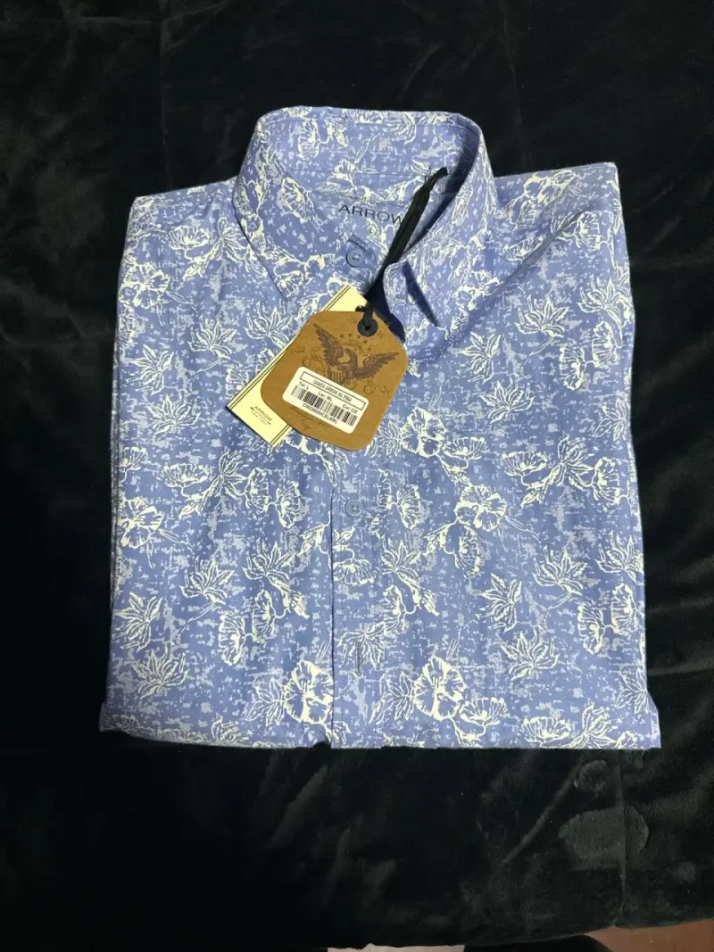 Camisa azul estampada Arrow - 1