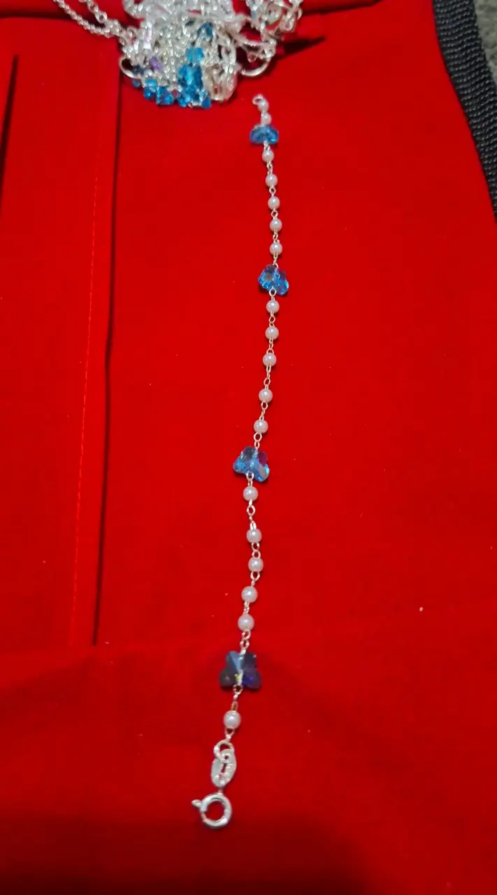 Pulsera de cristales azul
