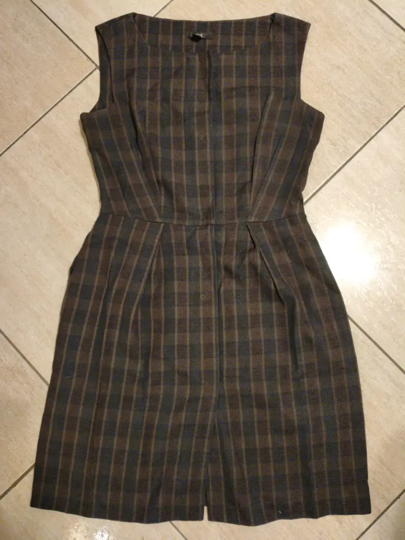 Vestido a cuadros marrón - 1