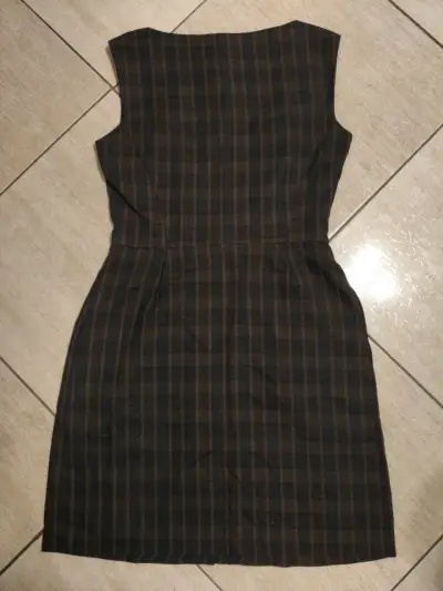 Vestido a cuadros marrón - miniatura 2