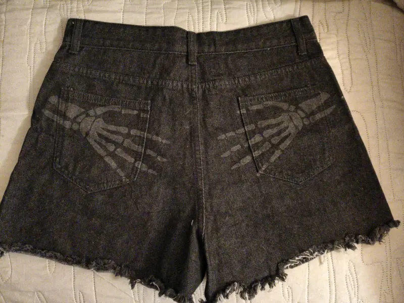 Shorts denim estilo "destroyed"negros - 2