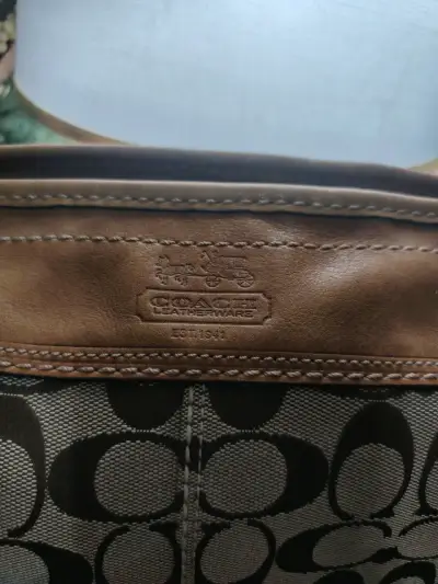 Cartera beige Coach - miniatura 5