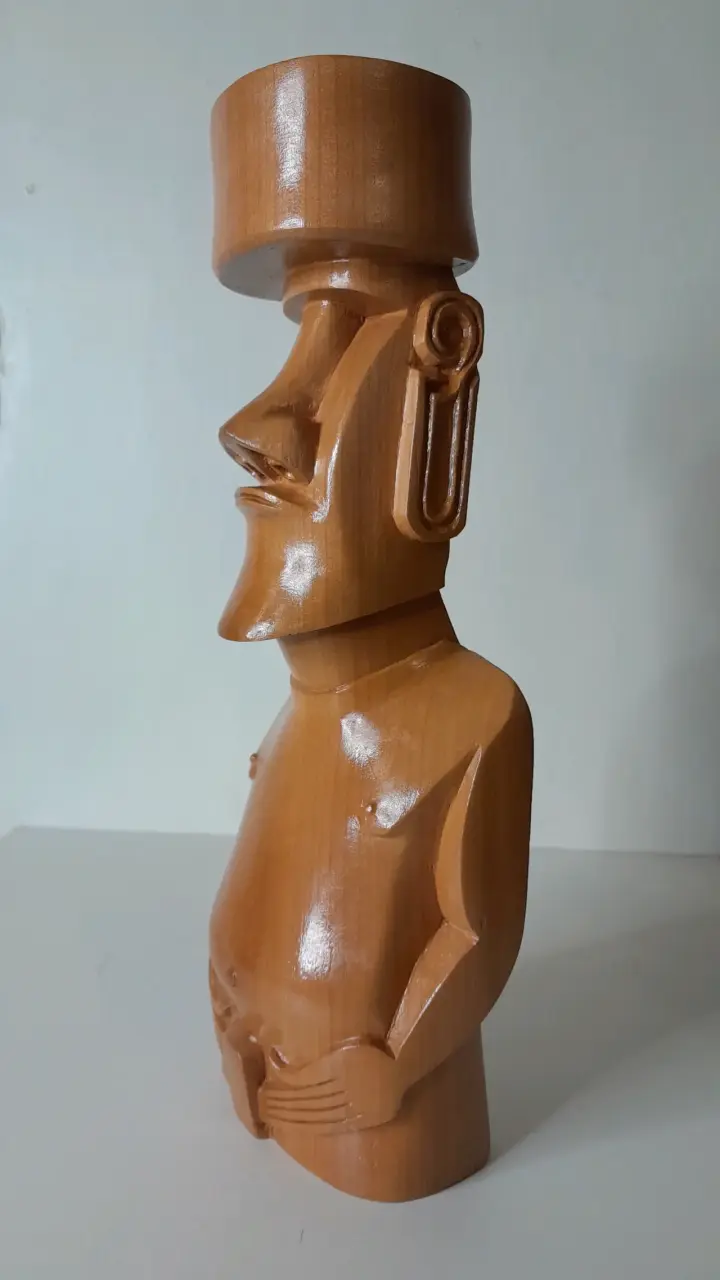 Moai Tallado Madera Nativa - 2