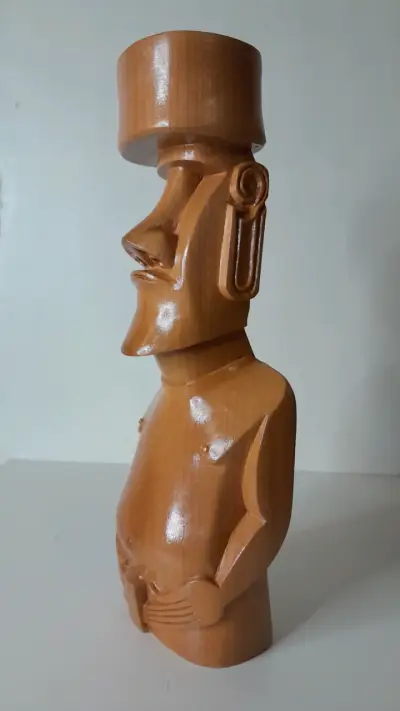 Moai Tallado Madera Nativa - miniatura 2