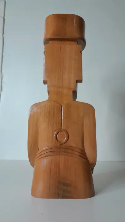 Moai Tallado Madera Nativa - miniatura 4