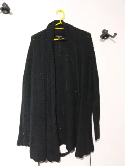 Cardigan negro de punto - miniatura 1