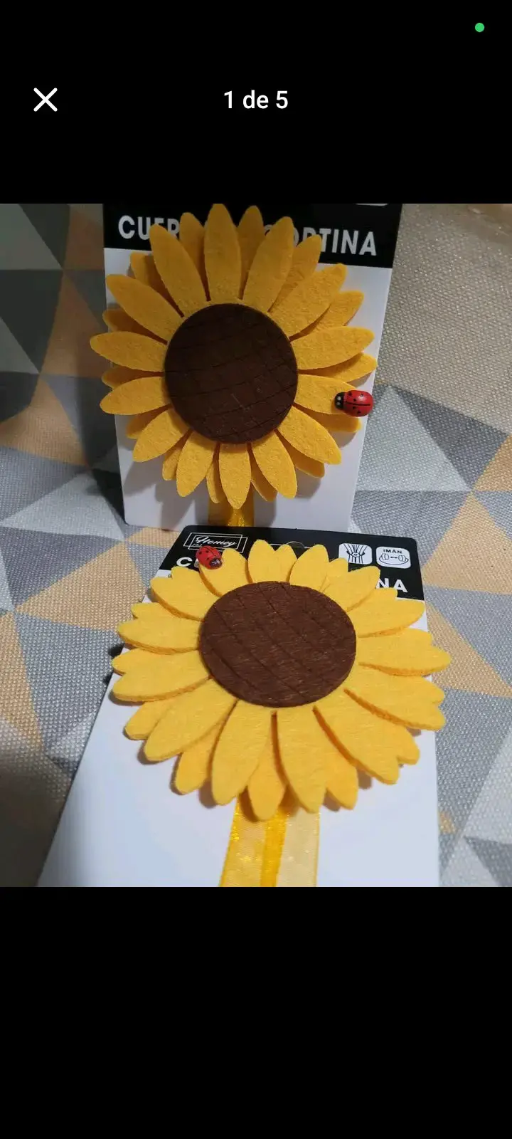 Toma cortina girasol imán el par - 1