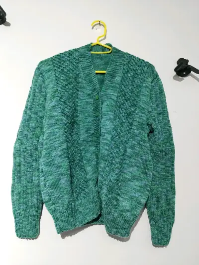 Chaleco de lana verde unisex - miniatura 1
