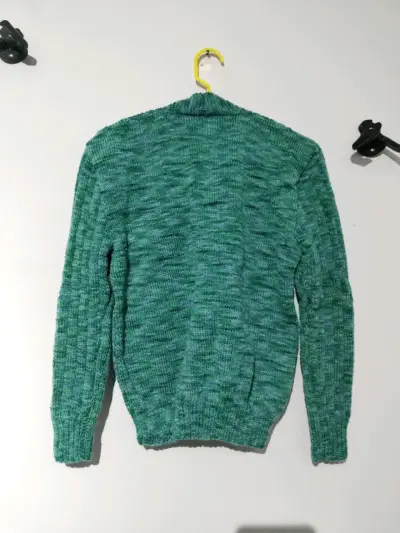 Chaleco de lana verde unisex - miniatura 2
