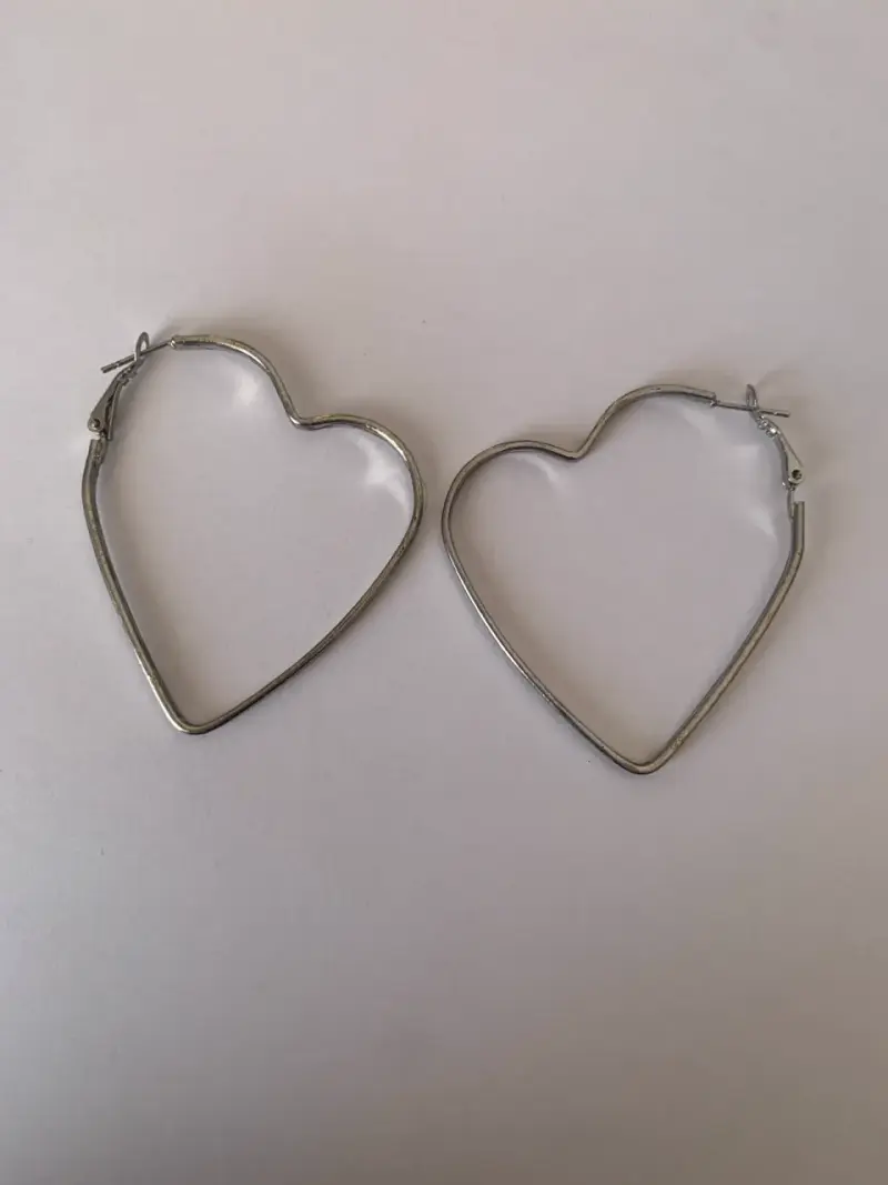 Aros corazón de metal