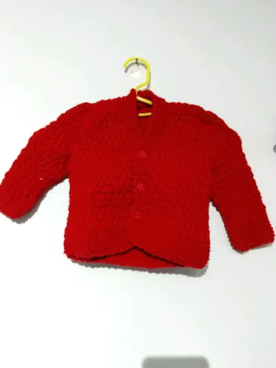 Chaleco tejido rojo para niñ@ - miniatura 1