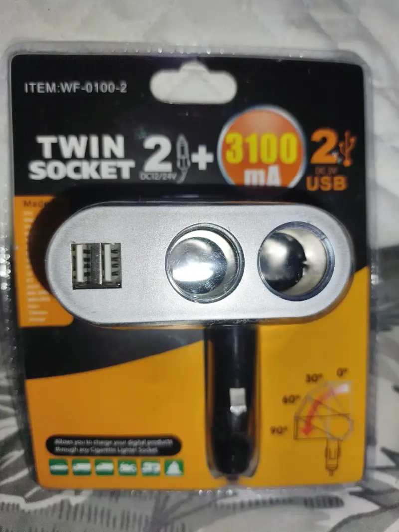 Adaptador de encendedor doble USB para auto - 2