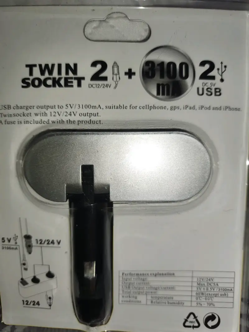 Adaptador de encendedor doble USB para auto - 3