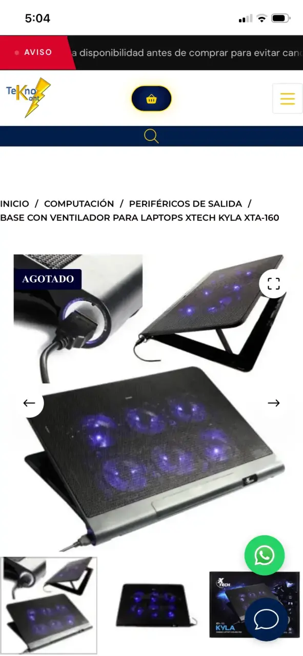 Base ventilador para laptops XTech - 2