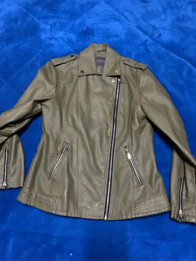 Chaqueta verde estilo motero - miniatura 1