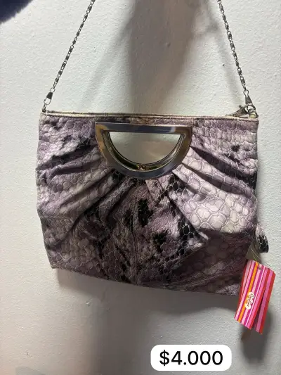 Cartera morada estampado serpiente - miniatura 1